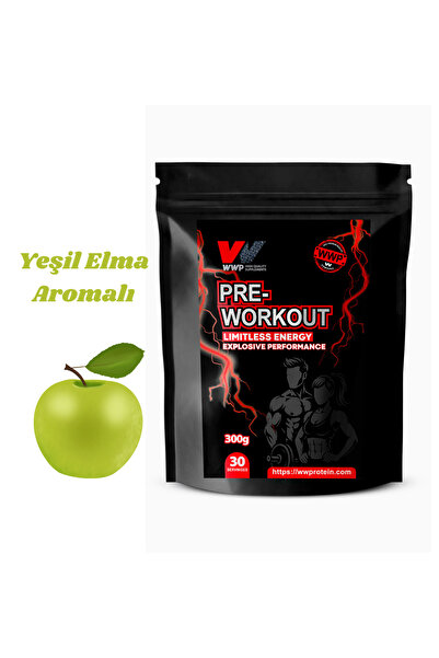 WWP Pre-Workout Limitless Energy, Sınırsız Enerji & - 300g – Yeşil Elma Aromalı