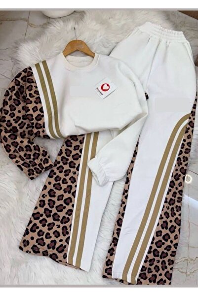zavera for kids Leopar Desenli Kız Çocuk İkili Takım