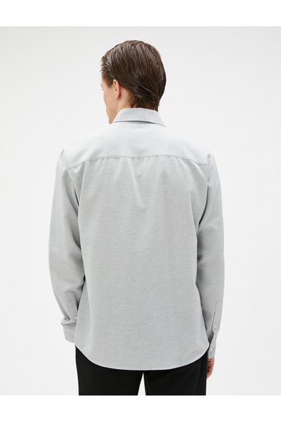 Koton Základní košile Klasický manžetový límec s dlouhým rukávem a knoflíkem, nežehlivý