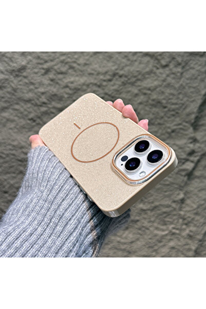 OSG iPhone 16 Pro Max Uyumlu Magsafe Destekli Simli Premium Tasarım Telefon Kılıfı