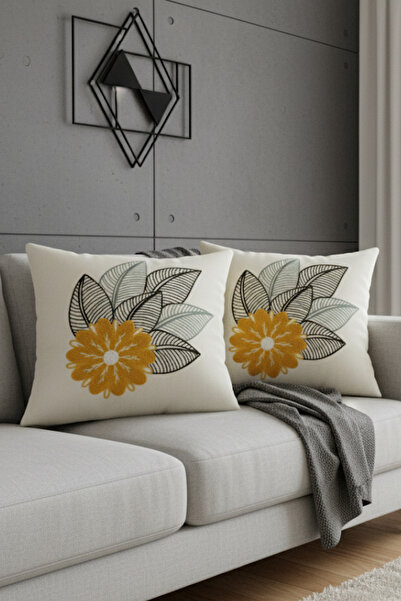 homytextiles غطاء وسادة مزخرف بتصميم عصري مكون من قطعتين