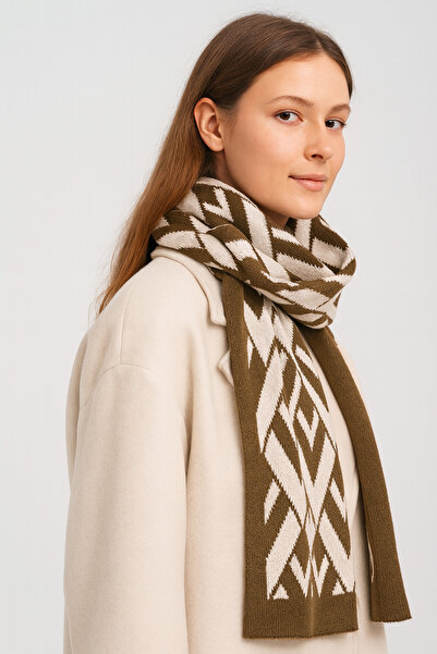 Sebir Moda Πλεκτό κασκόλ με σχέδιο V