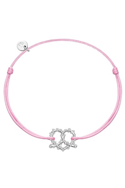 Glanzstücke München Textilarmband Armband Sterling Silber Textil (rosa)