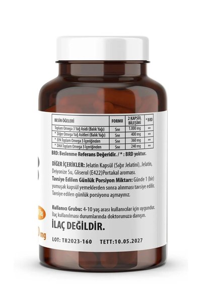NCS Omega3 Fish Oil Orange Flavored 204 Softgel + Pill Box
