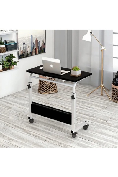 Un طاولة لابتوب قابلة للتعديل (60*85 سم) مع رف إضافي اسود