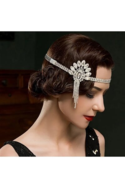 GlassySKY عصابة شعر أنيقة على طراز فلابر من عشرينيات القرن الماضي، تاج لحفلات...