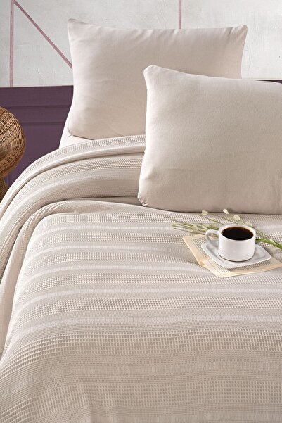 evdehome Pamuk Dual Çift Kişilik Pike Yatak Örtüsü Seti 200x230, Lastikli Çarşaf 160x200, 2 Yastık Kılıf