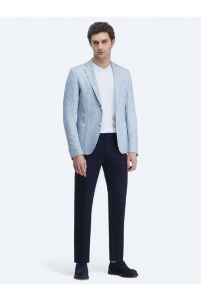 Kip Μπλε Micro Modern Fit Βαμβακερό Μικτό Μπουφάν