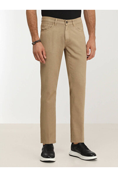 Kip Pantaloni slim din bumbac, țesuți cu păr de cămilă