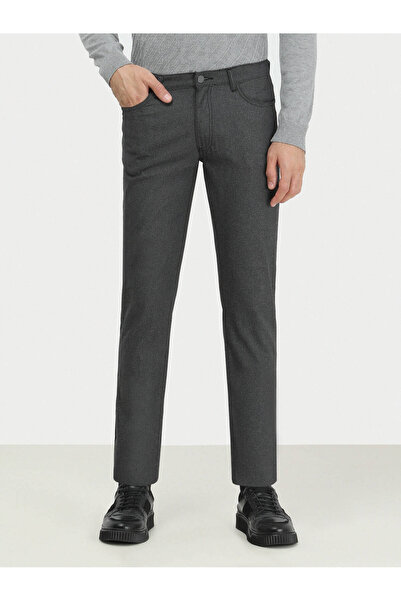 Kip Μαύρο υφαντό παντελόνι με λεπτή εφαρμογή casual βαμβακερό μείγμα