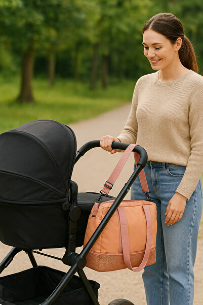 Do Tebe Τσάντα ταξιδιού για μητέρα και μωρό, ροζ, καλοκαιρινή/χειμερινή, με θήκη για παπούτσια από ύφασμα αλεξίπτωτου