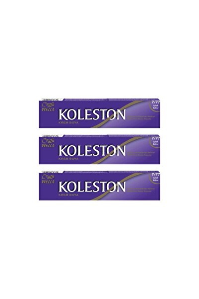 Wella Koleston Tüp Boya 50 ml - 7.77 Işıltılı Kahve 3 Adet