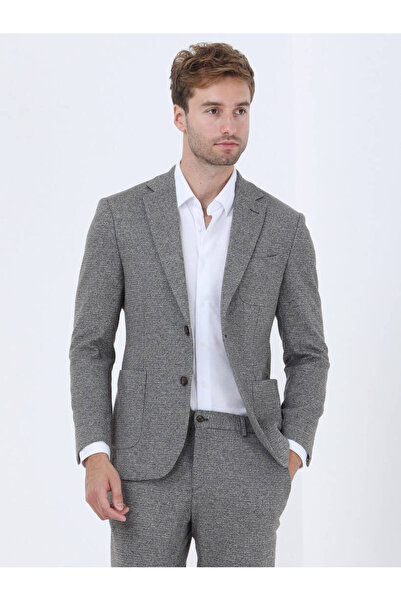 Kip Mink Printed Modern Fit Knitted Suit