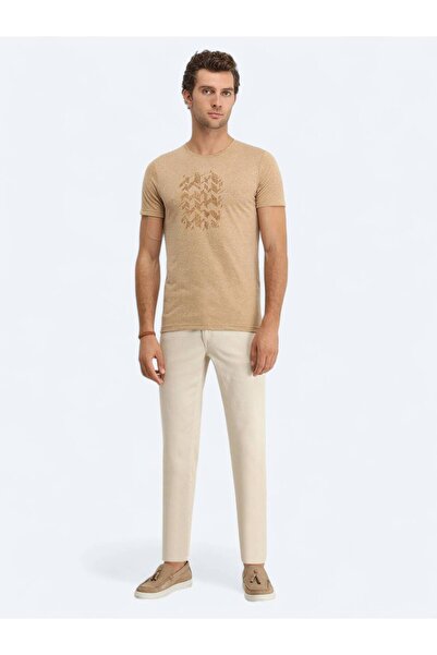 Kip Μπλουζάκι με στάμπα με λαιμόκοψη με λινό μείγμα