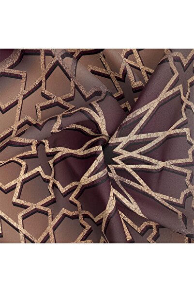 Vissona % 57 İPEK % 43 VİSKON Twill Türk Motifi Desenli Vizon Renkli 90x90 Eşarp Dikim Şekli: El Dikişi