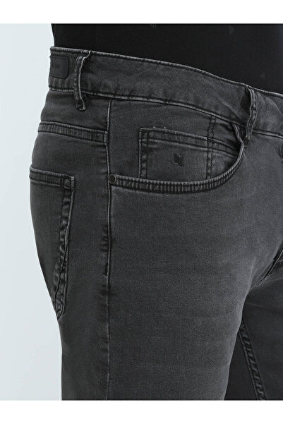 Kip Koyu Gri Super Slm Fit Denim Pamuk Karışımlı Pantolon