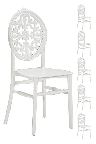 SANDALİE 6 Adet Venüs Beyaz Sandalye / Balkon-bahçe-mutfak