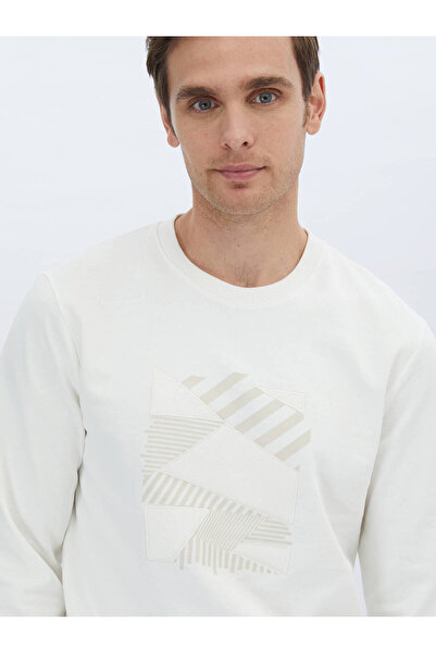 Kip Ekru Bisiklet Yaka Sweatshırt