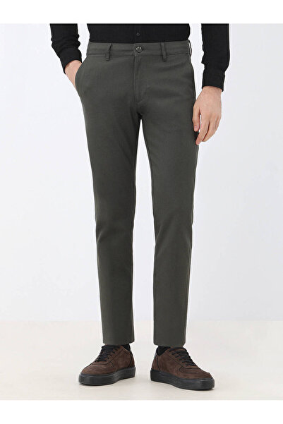 Kip Pantaloni casual din amestec de bumbac, țesuți drept kaki