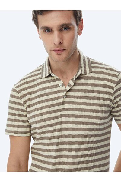 Kip Тениска с поло яка на райета от норка