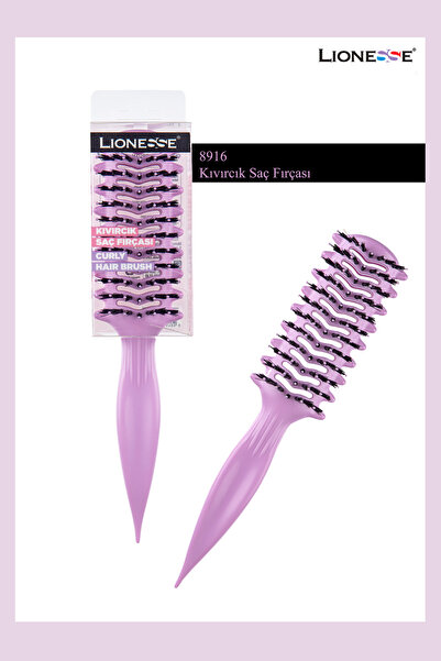 Lionesse Kıvırcık Saç Fırçası 8916 Mor - Bukle Belirginleştirici Kıvırcık ve Dalgalı Saçlara Özel