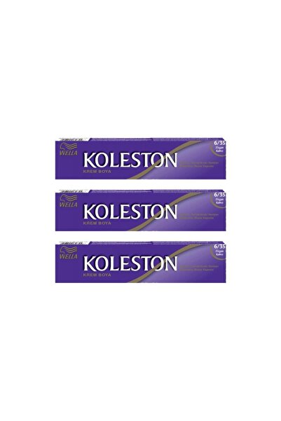 Wella Koleston Tüp Boya 50 ml - 6.35 Elegant Kahve 3 Adet