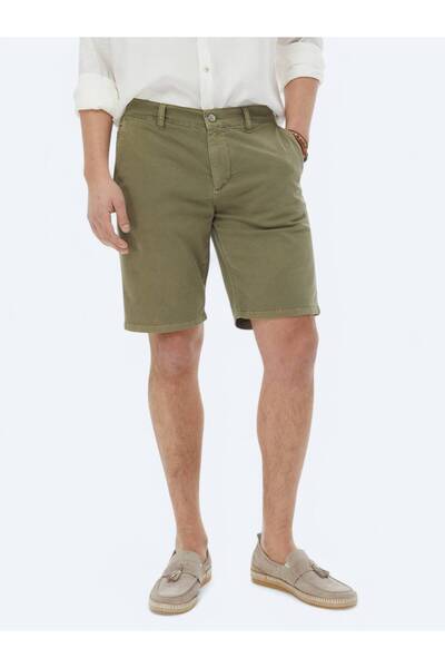 Kip Χακί Slim Fit Casual Βερμούδες - Μείγμα βαμβακιού