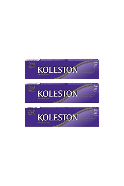Wella Koleston Tüp Boya 50 ml - 6.4 Kızıl Bakır 3 Adet