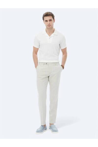 Kip Cotton Blended White T-Shirt - Jacquard Cuban Collar