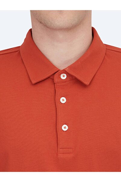 Kip Μπλουζάκι με γιακά πόλο κανέλας από βαμβακερό μείγμα