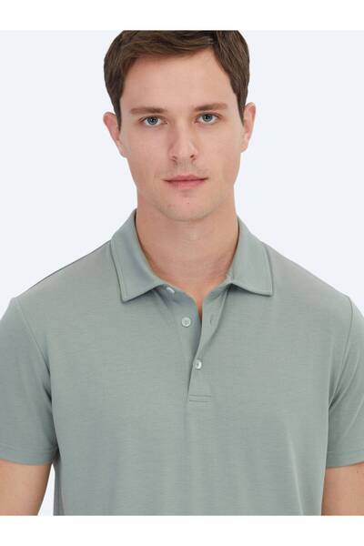 Kip Khaki Plain Eco-Friendly Polo Neck T-Shirt
