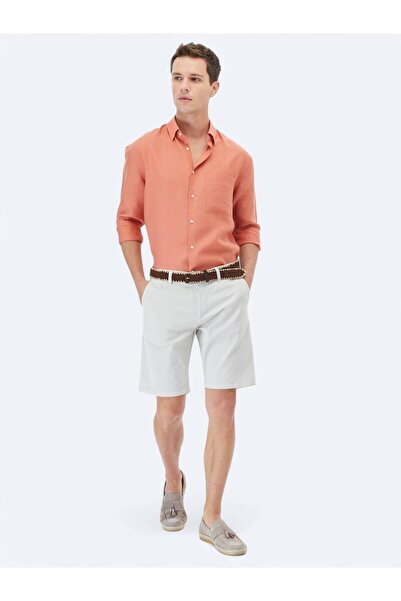 Kip Помаранчева пряма oversize ткана повсякденна сорочка