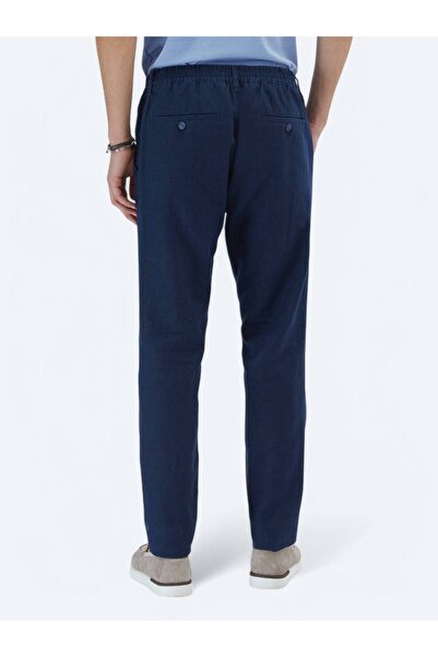 Kip Lacivert Dokuma Jogging Fit Casual Pamuk Karışımlı Pantolon