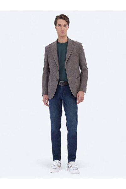 Kip Vizon Çizgili Modern Fit %100 Pamuk Ceket