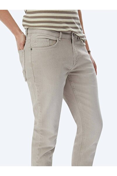 Kip Каки панталон Slim Fit от деним и памучна смес