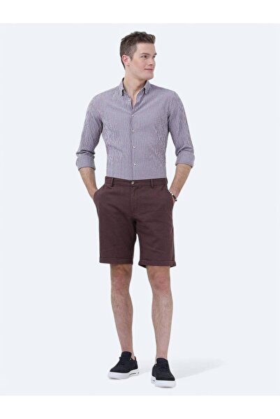 Kip Mürdüm Dokuma Slim Fit Casual Bermuda