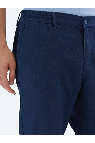 Kip Lacivert Dokuma Jogging Fit Casual Pamuk Karışımlı Pantolon