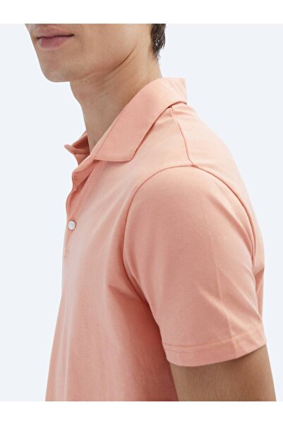 Kip Salmon Plain Polo Neck 100% Cotton T-Shirt