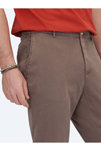 Kip Kahverengi Dokuma Jogging Fit Casual Pamuk Karışımlı Pantolon