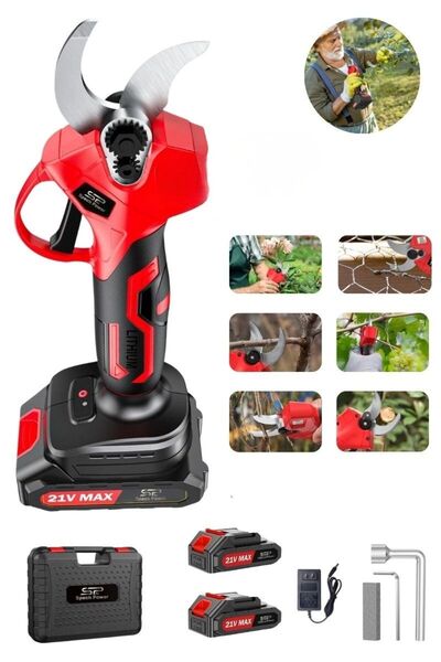 Spech Power 2X Akülü Kömürsüz Motor Dijital Emniyetli Akülü Dal Kesme Makası