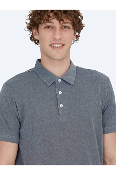 Kip Μπλουζάκι με γιακά πόλο Navy Blue με βαμβακερό μείγμα