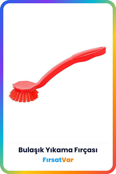 FırsatVar Mutfak Evye Lavabo Yıkama Temizleme Ovma Fırçası Saplı