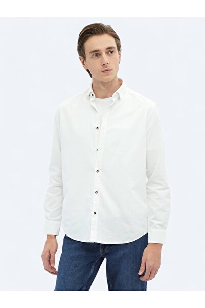 Kip Cămașă casual din catifea țesătă cu nervuri albe, 100% bumbac