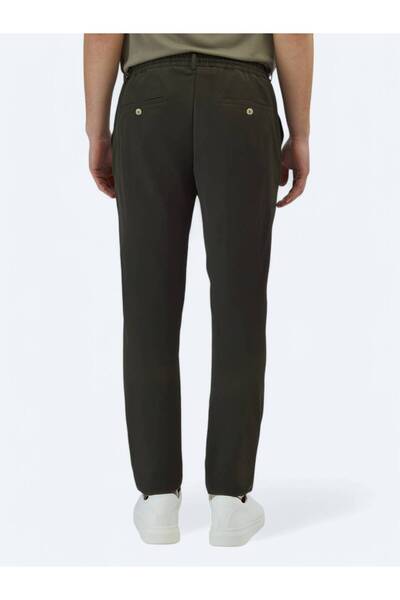 Kip Haki Düz Dokuma Jogging Fit Casual Pantolon