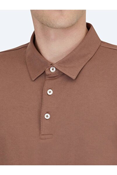 Kip Μπλουζάκι με γιακά Polo καφέ από βαμβακερό μείγμα