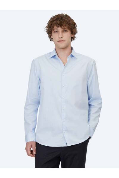 Kip Cămașă clasică 100% bumbac, țesută, cu croială normală, albastru închis