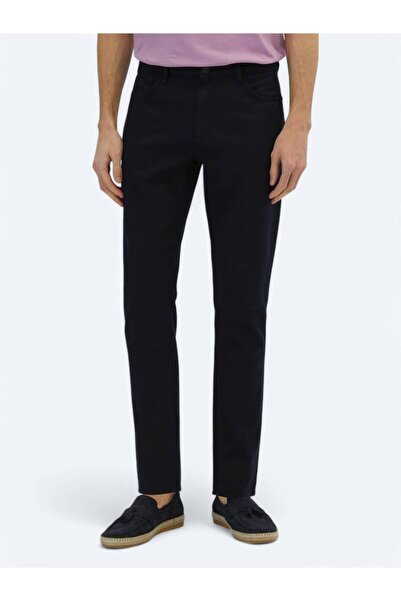 Kip Сині прямі штани з бавовняної суміші, прямий крій, повсякденні