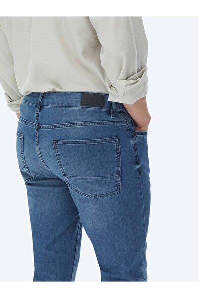 Kip Lacivert Slim Fit Denim Pamuk Karışımlı Pantolon