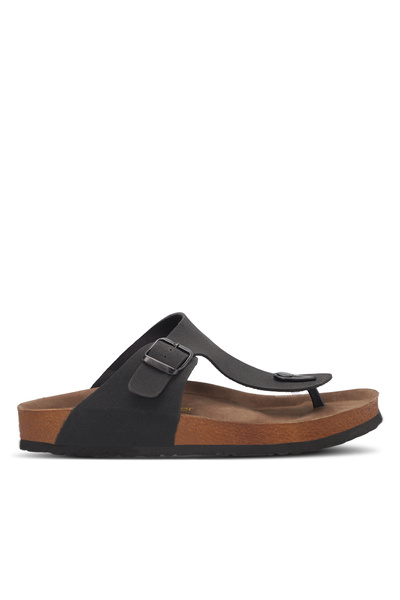 Slazenger LUKE Erkek Parmak Arası Siyah Nubuk Terlik