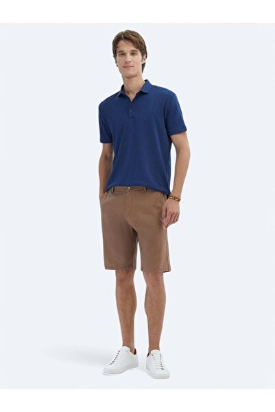 Kip İndigo Jakarlı Polo Yaka T-Shirt